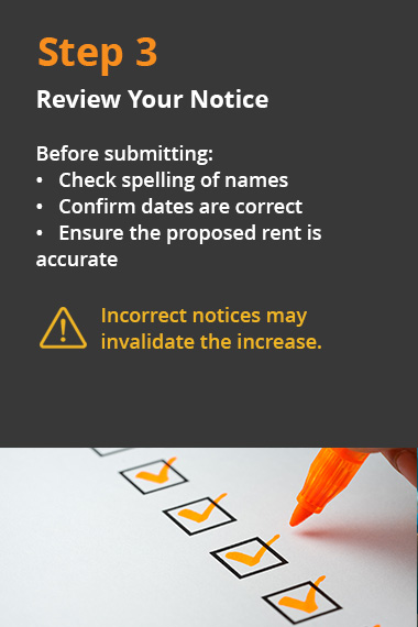 rent increase step 3